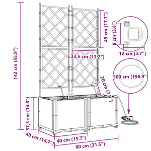 Vasi da giardino Grigio chiaro 80 x 40 x 142 cm Acciaio 42002897