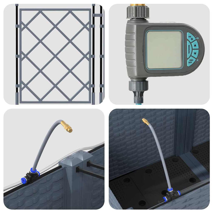 Vasi da giardino Grigio chiaro 120 x 40 x 142 cm Acciaio 42002899