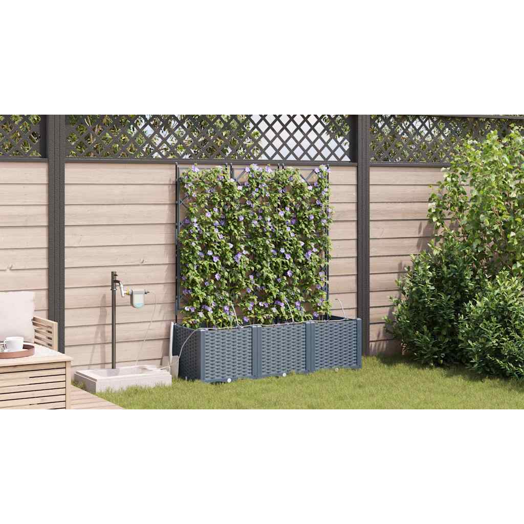 Vasi da giardino Grigio chiaro 120 x 40 x 142 cm Acciaio 42002899