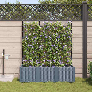 Vasi da giardino Grigio chiaro 120 x 40 x 142 cm Acciaio 42002899