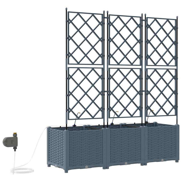 Vaso da giardino 3 pz-Set di 3 Fioriera da Esterno-Contenitore per Piante Grigio Chiaro Acciaio 947426