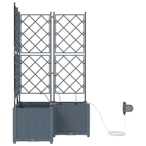 Vasi da giardino Grigio chiaro 80 x 80 x 142 cm Acciaio 42002900