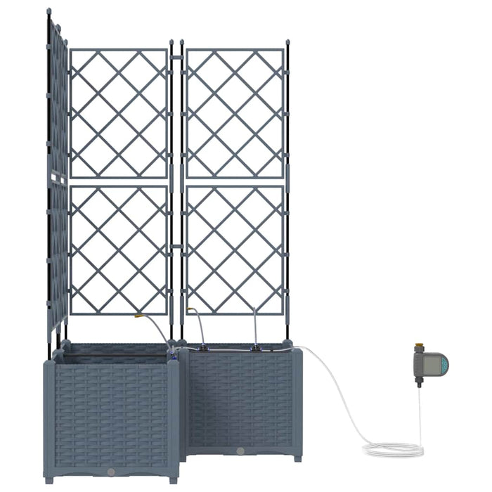 Vasi da giardino Grigio chiaro 80 x 80 x 142 cm Acciaio 42002900