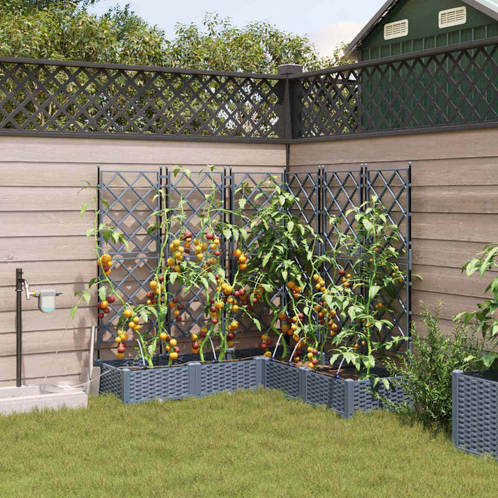 Vaso da giardino 5 pz-Set di 5 Fioriera da Esterno-Contenitore per Piante Grigio Chiaro Acciaio 229546