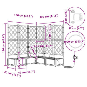 Vaso da giardino 5 pz-Set di 5 Fioriera da Esterno-Contenitore per Piante Grigio Chiaro Acciaio 229546