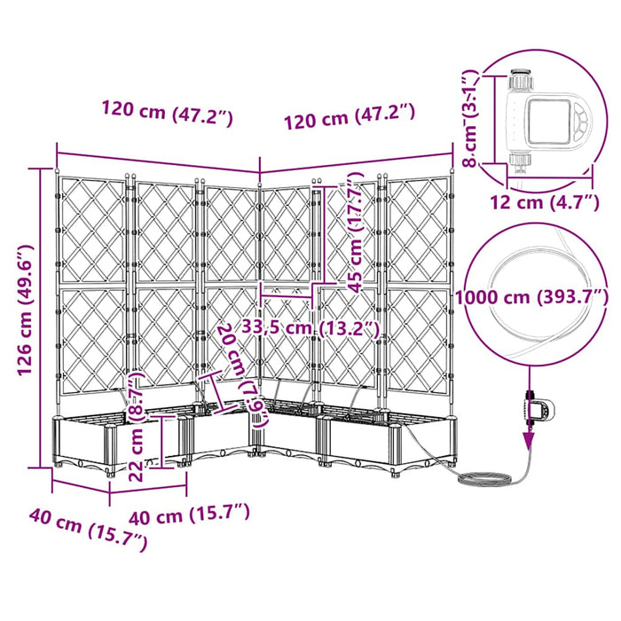 Vaso da giardino 5 pz-Set di 5 Fioriera da Esterno-Contenitore per Piante Grigio Chiaro Acciaio 229546