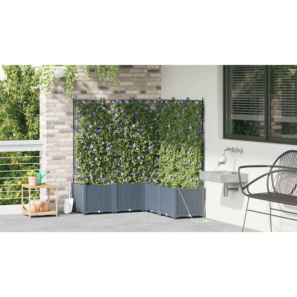Vasi da giardino Grigio chiaro 120 x 120 x 142 cm Acciaio 42002902