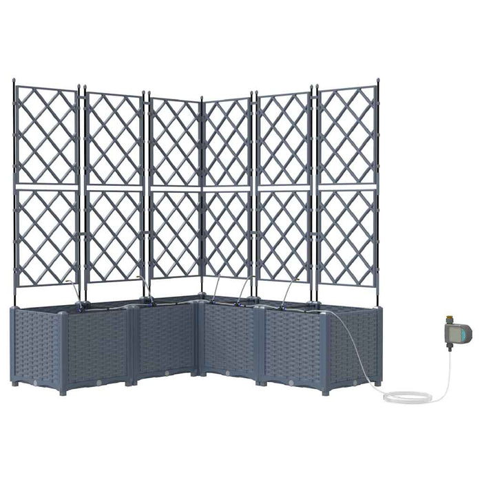 Vasi da giardino Grigio chiaro 120 x 120 x 142 cm Acciaio 42002902