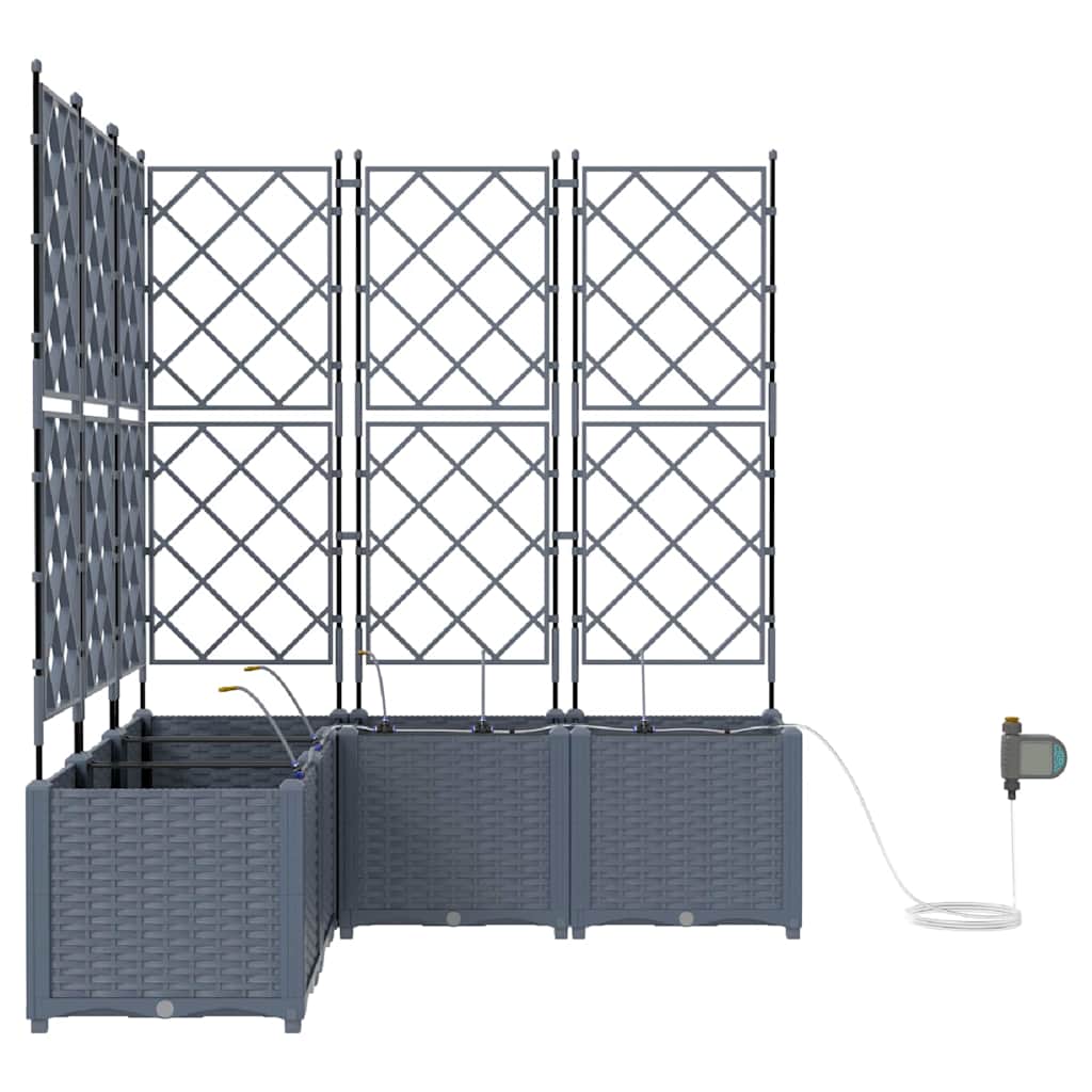 Vasi da giardino Grigio chiaro 120 x 120 x 142 cm Acciaio 42002902