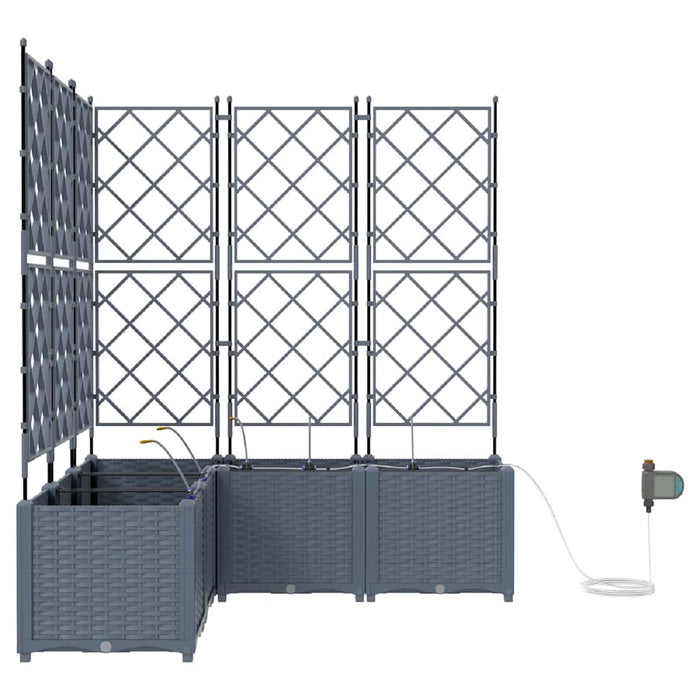 Vasi da giardino Grigio chiaro 120 x 120 x 142 cm Acciaio 42002902