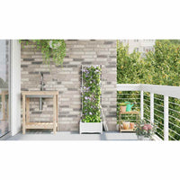 Vaso da Giardino con Trellis Bianco 40 x 40 x 125.5 cm PP 42002903