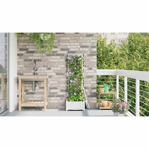 Vaso da Giardino con Trellis Bianco 40 x 40 x 125.5 cm PP 42002903