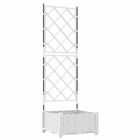 Vaso da Giardino con Trellis Bianco 40 x 40 x 125.5 cm PP 42002903