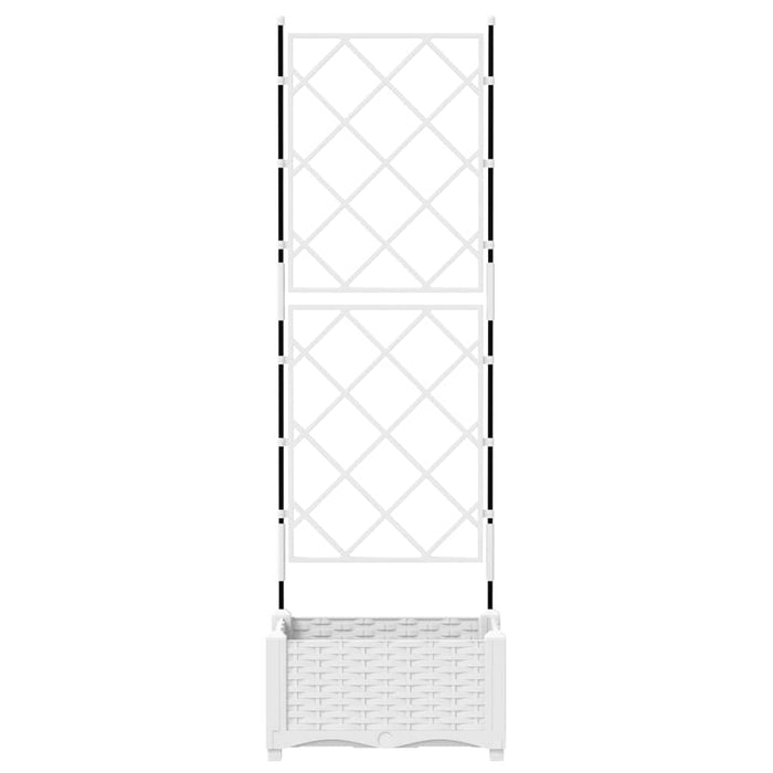 Vaso da Giardino con Trellis Bianco 40 x 40 x 125.5 cm PP 42002903