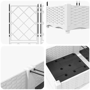 Vaso da Giardino con Trellis 2 pcs Bianco 80 x 40 x 125.5 cm PP 42002905