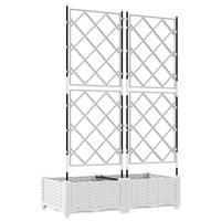 Vaso da Giardino con Trellis 2 pcs Bianco 80 x 40 x 125.5 cm PP 42002905