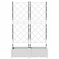 Vaso da Giardino con Trellis 2 pcs Bianco 80 x 40 x 125.5 cm PP 42002905