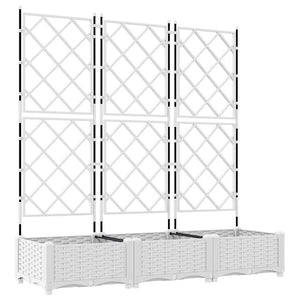 Vaso da giardino 3 pz-Set di 3 Fioriera da Esterno-Contenitore per Piante Bianco 120 x 40 x 125,5 cm Acciaio