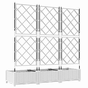 Vaso da Giardino con Trellis 3 pcs Bianco 120 x 40 x 125.5 cm 42002907