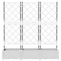 Vaso da Giardino con Trellis 3 pcs Bianco 120 x 40 x 125.5 cm 42002907