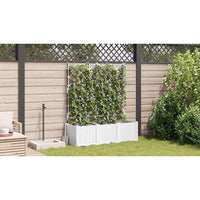 Vaso da Giardino con Trellis 3 pcs Bianco 120 x 40 x 143 cm PP 42002908