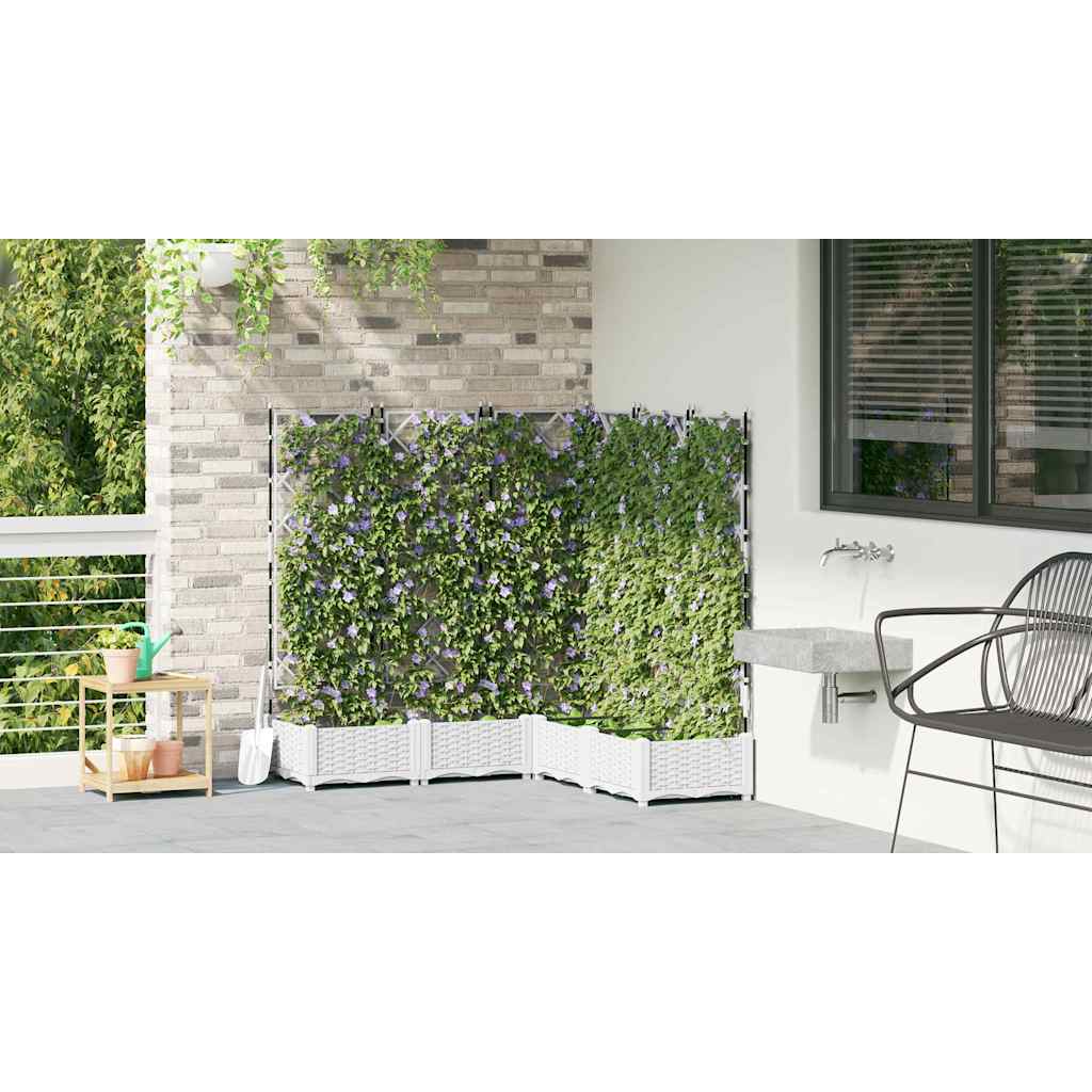 Vaso da Giardino con Trellis 5 pcs Bianco 120 x 120 x 125.5 cm 42002910