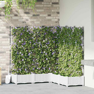 Vaso da Giardino con Trellis 5 pcs Bianco 120 x 120 x 125.5 cm 42002910