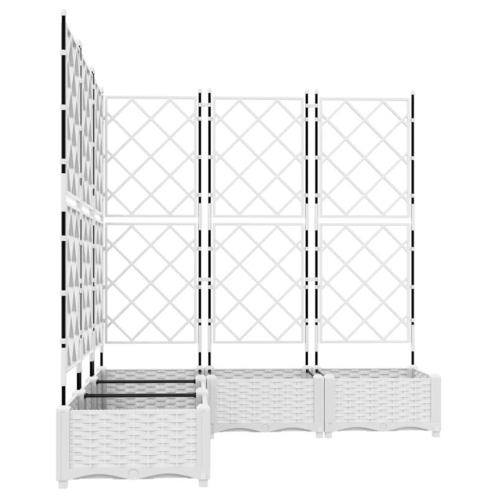 Vaso da Giardino con Trellis 5 pcs Bianco 120 x 120 x 125.5 cm 42002910