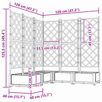 Vaso da Giardino con Trellis 5 pcs Bianco 120 x 120 x 125.5 cm 42002910