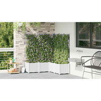 Vaso da Giardino con Trellis 5 pcs Bianco 120 x 120 x 143 cm PP 42002911