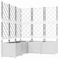 Vaso da Giardino con Trellis 5 pcs Bianco 120 x 120 x 143 cm PP 42002911