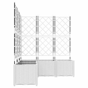 Vaso da Giardino con Trellis 5 pcs Bianco 120 x 120 x 143 cm PP 42002911