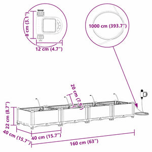 Vaso da giardino 4 pz-Set di 4 Fioriera da Esterno-Contenitore per Piante Bianco Acciaio 922466