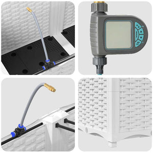 Vaso da giardino 3 pz-Set di 3 Fioriera da Esterno-Contenitore per Piante Bianco Acciaio 971139