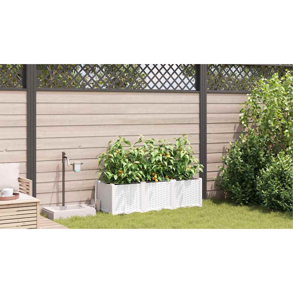 Vasi da giardino Bianco 120 x 40 x 37.5 cm Acciaio 42002914