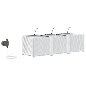 Vasi da giardino Bianco 120 x 40 x 37.5 cm Acciaio 42002914