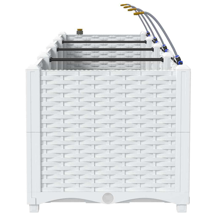 Vasi da giardino Bianco 120 x 40 x 37.5 cm Acciaio 42002914