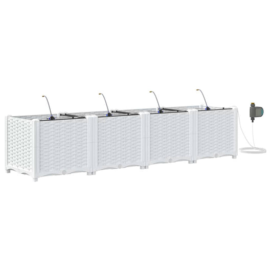 Vasi da giardino Bianco 160 x 40 x 37.5 cm Acciaio 42002915