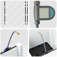 Vaso da giardino-Fioriera da Esterno-Contenitore per Piante Bianco 40 x 40 x 142 cm Acciaio