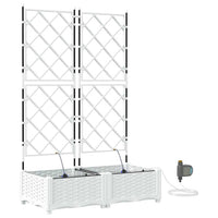 Vaso da giardino 2 pz-Set di 2 Fioriera da Esterno-Contenitore per Piante Bianco Acciaio 995630