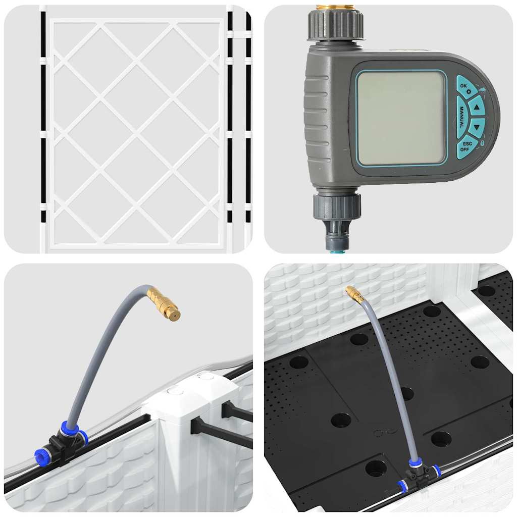 Vasi da giardino Bianco 120 x 40 x 126 cm Acciaio 42002920