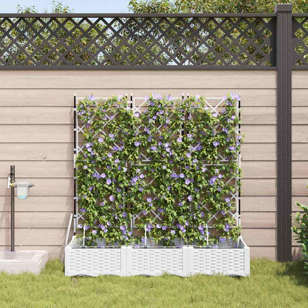 Vasi da giardino Bianco 120 x 40 x 126 cm Acciaio 42002920