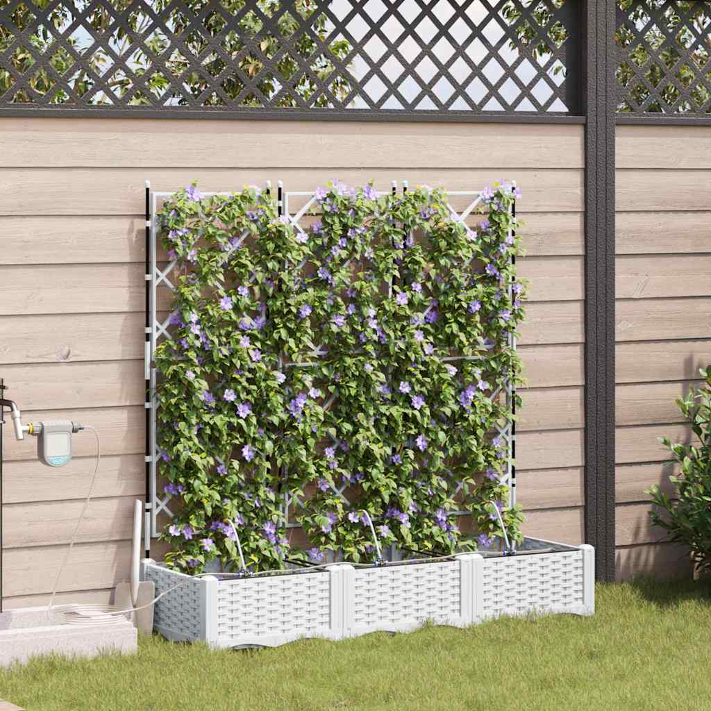 Vasi da giardino Bianco 120 x 40 x 126 cm Acciaio 42002920