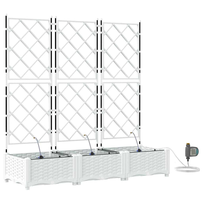 Vaso da giardino 3 pz-Set di 3 Fioriera da Esterno-Contenitore per Piante Bianco Acciaio 456965