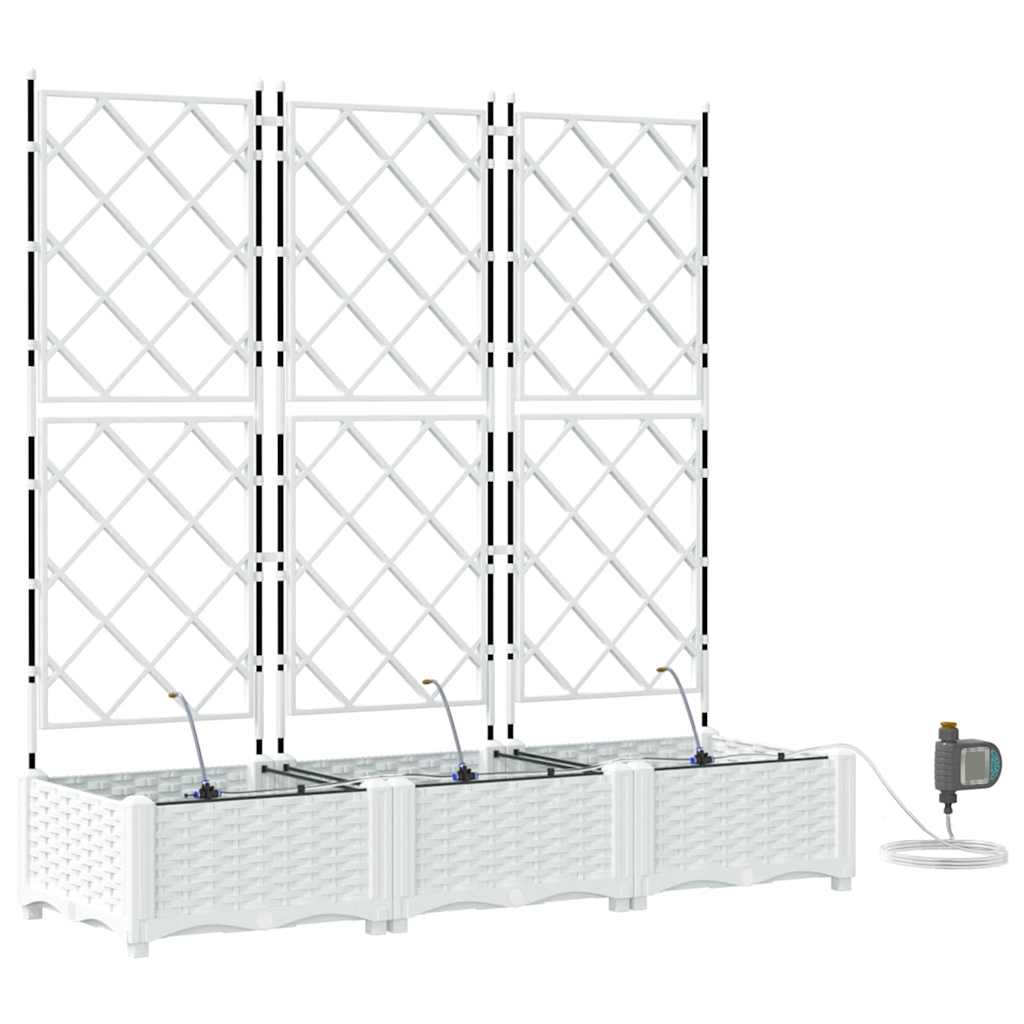 Vasi da giardino Bianco 120 x 40 x 126 cm Acciaio 42002920