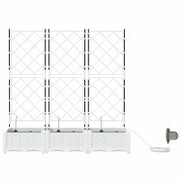 Vaso da giardino 3 pz-Set di 3 Fioriera da Esterno-Contenitore per Piante Bianco Acciaio 456965
