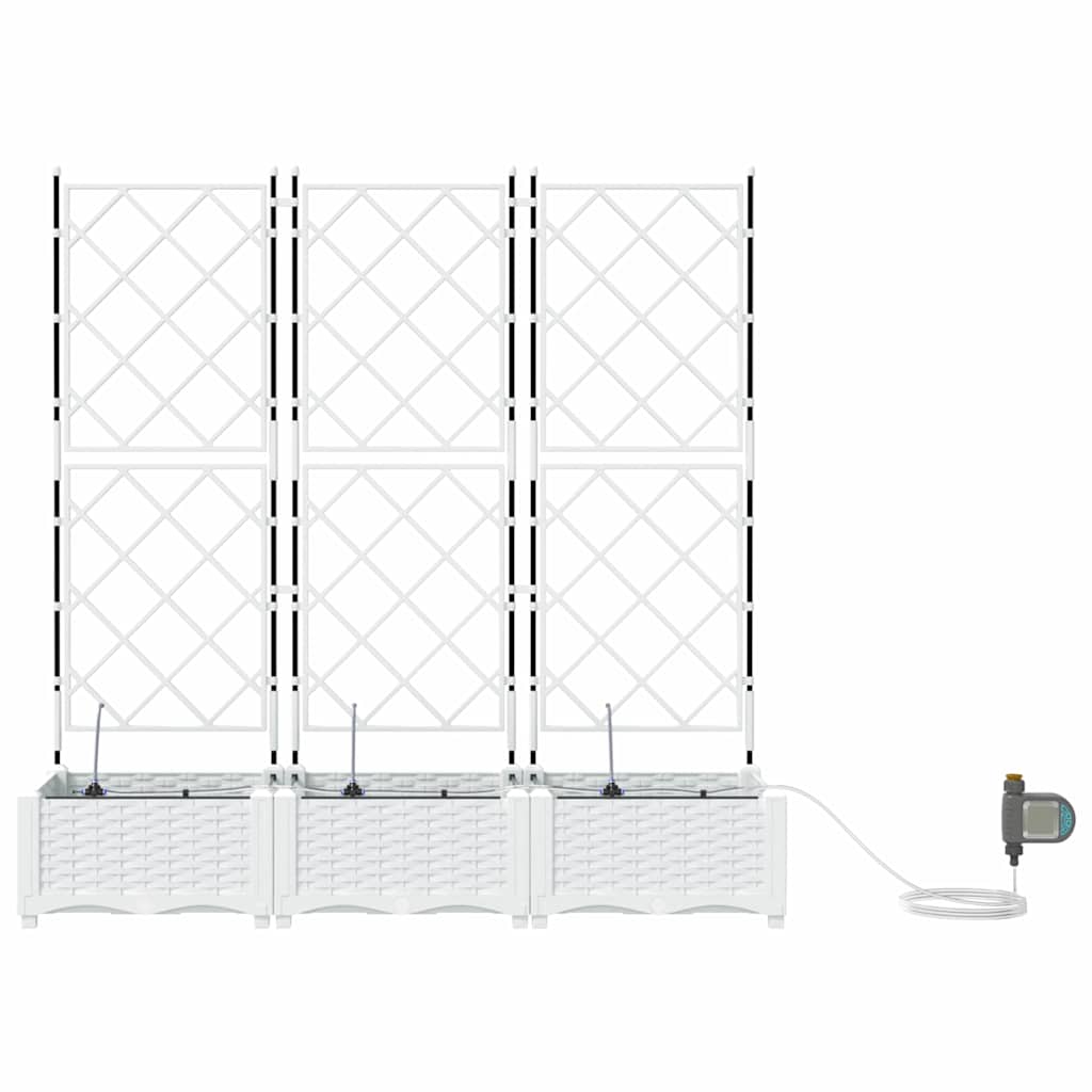 Vasi da giardino Bianco 120 x 40 x 126 cm Acciaio 42002920