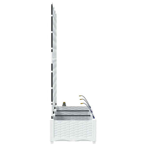 Vaso da giardino 3 pz-Set di 3 Fioriera da Esterno-Contenitore per Piante Bianco Acciaio 456965