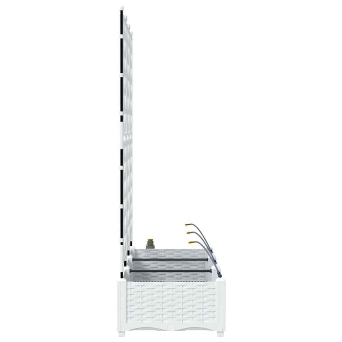 Vaso da giardino 3 pz-Set di 3 Fioriera da Esterno-Contenitore per Piante Bianco Acciaio 456965