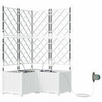 vidaXL Vasi da giardino Bianco 80 x 80 x 142 cm Acciaio